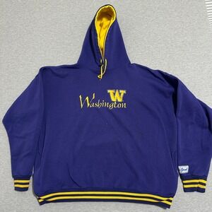 The Game Washington Huskies Hoodie Striped NCAA Pullover Purple Mens Size XL